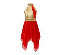 KJUUQBZL Costume de danse lyrique for enfants filles, robe louange for, for le culte l'église, vêtements liturgique moderne for chorale(Red,6)