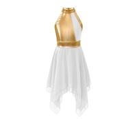 KJUUQBZL Costume de danse lyrique for enfants filles, robe louange for, for le culte l'église, vêtements liturgique moderne for chorale(White,8)