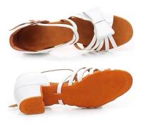 KJUUQBZL Enfants Chaussures De Danse Latine Enfants Blanc Chaussures Latines Filles Été Moderne Jazz Latin Valse Tango Ventre Salle De Bal Chaussures De Danse Sandales(White C Style,41)