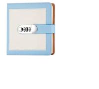 KJUUQBZL Journal carré bloc-notes mot de passe serrure Journal petit Agenda 200 Pages cahiers papeterie carnet planificateur bloc-notes bureau(Blue)