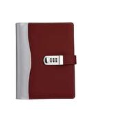 KJUUQBZL Livre à feuilles mobiles avec mot de passe for bureau d'affaires, carnet A5, fente for carte multifonctionnelle, bloc-notes(Red)