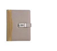 KJUUQBZL Livre à feuilles mobiles avec mot de passe for bureau d'affaires, carnet A5, fente for carte multifonctionnelle, bloc-notes(Gold)