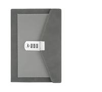 KJUUQBZL Livre avec Notes secrètes à trois volets, mot de passe scolaire, fournitures de bureau, Agenda, verrouillage, bloc-Notes, journal de réunion for étudiants(Grey)
