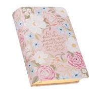 KJV Bible Giant Print Faux Leather for I Know the Plans, Pink Floral Printed Jer. 29:11
