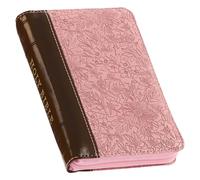 Kjv Holy Bible, Mini Pocket Size, Faux Leather Red Letter Edition - Ribbon Marker, King James Version, Pink/Tan, Zipper Closure