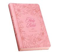 KJV Holy Bible, Thinline Large Print Faux Leather Red Letter Edition - Thumb Index & Ribbon Marker, King James Version, Pink, Zipper Closure