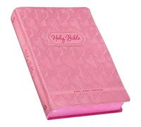 KJV Kids Bible, 40 Pages Full Color Study Helps, Presentation Page, Ribbon Marker, Holy Bible for Children Ages 8-12, Light Pink Hearts Faux Leather Flexible Cover