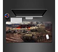 KJXNED Tapis de Souris Gamer Tapis de Souris de Antidérapant 3D Images De Bataille De Chars Militaires Grand Mouse Pad de Jeu Professionnel XXL étendu Parfait pour Jeux et Bureau 900x400 mm