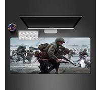 KJXNED Tapis de Souris Gaming Mouse Pad Multifonction XXL Grand Sous Main Bureau 900x400 mm Le Film Débarque Les Guerriers De Guerre 3D avec Revers en Caoutchouc Antidérapant - pour Gamer Bureau et Ma