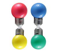 KJXP Lighting, Pack of 4, Led Bulb Light E27/B22 AC220v 0.5W G45 White Red Blue Green Yellow Decorative Night Lights Bulbs(Jaune)