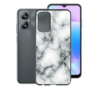 KJYF Coque pour Blackview A52 (6.50"), Noir Silicone Etui Housse Ultra Mince Souple Cover Bumper Antichoc AntiRayure Mat Protection Téléphone pour Blackview A52 - Marbre