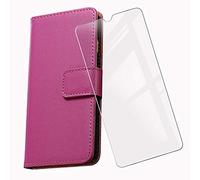 KJYF Coque pour Blackview BL8800 5G (6,58"), Verre Trempé Protecteur Ecran, Fonction Stand à Rabat Porte-Monnaie Cover et Flip Silicone Housse Etui pour Blackview BL8800 5G - Rosered