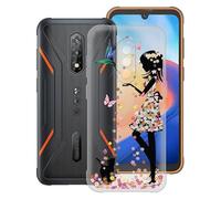 KJYF Coque pour Blackview BV5200 Pro (6.1"), Transparent Housse Étui Antirayures [Ne Jaunit Jamais], Mince Souple Silicone TPU Case, Coque de Telephone pour Blackview BV5200 Pro - Fille et Fleur
