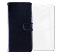 KJYF Coque pour Blackview BV9200 (6.6"), Verre Trempé Protecteur Ecran, Fonction Stand à Rabat Porte-Monnaie Cover et Flip Silicone Housse Etui pour Blackview BV9200 - Black