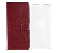 KJYF Coque pour Blackview BV9200 (6.6"), Verre Trempé Protecteur Ecran, Fonction Stand à Rabat Porte-Monnaie Cover et Flip Silicone Housse Etui pour Blackview BV9200 - Brown