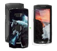 KJYF Coque pour Crosscall Core X4 (5.45") Silicone Case + Verre trempé, Film Protection pour Crosscall Core X4 + Etui Housse Souple Noir TPU Cover Bumper Case - WMA16