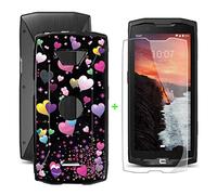 KJYF Coque pour Crosscall Core X4 (5.45") Silicone Case + Verre trempé, Film Protection pour Crosscall Core X4 + Etui Housse Souple Noir TPU Cover Bumper Case - Ballon Romantique