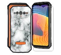 KJYF Coque pour Doogee V30T (6.58"), avec [1 x Protecteur D'écran en Verre Trempé], Noir Antichoc Souple Silicone TPU Housse Etui, pour Doogee V30T Cover Case - Marbre