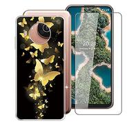 KJYF Coque pour Nokia X20, 1 Pack Verre trempé Protecteur écran, Transparente Silicone Souple TPU Etui, Antichoc Cover en Protection Case pour Nokia X20 (6.67") - WMA30