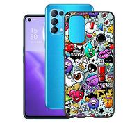 KJYF Coque pour Oppo Find X3 Lite (6.43"), Noir Cover Housse Antichoc Ultra Mince Mat Anti-Rayures Silicone Souple TPU Etui, pour Oppo Find X3 Lite Case - Diable de Dessin animé