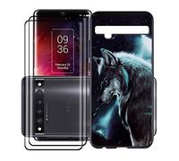 KJYF Coque pour TCL 10 Pro (6.47"), avec [2 x Protecteur D'écran en Verre Trempé], Noir Antichoc Mince AntiRayures Souple Silicone TPU Housse Etui, pour TCL 10 Pro Cover - WMA16