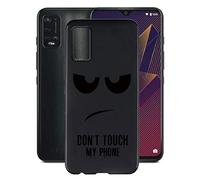 KJYF Coque pour Wiko Power U10 (6.82"), Noir Cover Housse Antichoc Ultra Mince Mat Anti-Rayures Silicone Souple TPU Etui, pour Wiko Power U10 Case - Ne me Touche Pas