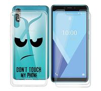 KJYF Coque pour Wiko Y51, 2 Pack Verre trempé Protecteur écran, Transparente Silicone Souple TPU Etui, Antichoc Cover en Protection Case pour Wiko Y51 (5.45") - DU05