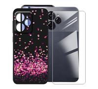 KJYFOANI Case pour BLU View Speed Ultra (6.67") Coque + 1 Pièces Verre trempé écran Protecteur Noir Souple Silicone Protection Case Antichoc Bumper Housse Étui pour - Petit Amour