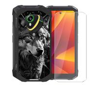 KJYFOANI Case pour Cubot Kingkong Mini 4 (4.70") Coque + 1 Pièces Verre trempé écran Protecteur Noir Souple Silicone Protection Case Antichoc Bumper Housse Étui pour-W11