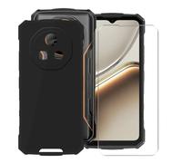 KJYFOANI Case pour Doogee Fire 7 (6.56") Coque + 1 Pièces Verre trempé écran Protecteur Noir Souple Silicone Protection Case Antichoc Bumper Housse Étui pour - Noir