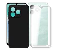 KJYFOANI Case pour Honor X5c Plus (6.74") Coque + 4 Pièces Verre trempé écran Protecteur Noir Souple Silicone Protection Case Antichoc Bumper Housse Étui pour - Noir
