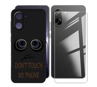 KJYFOANI Case pour OnePlus Nord CE5 (6.77") Coque + 2 Pièces Verre trempé écran Protecteur Noir Souple Silicone Protection Case Antichoc Bumper Housse Étui pour Don't Touch