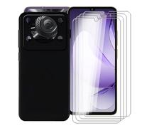 KJYFOANI Case pour Oukitel C60 Pro (6.88") Coque + 4 Pièces Verre trempé écran Protecteur Noir Souple Silicone Protection Case Antichoc Bumper Housse Étui pour Noir