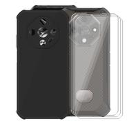 KJYFOANI Case pour Ulefone Armor X16 Pro (6.56") Coque + 3 Pièces Verre trempé écran Protecteur Noir Souple Silicone Protection Case Antichoc Bumper Housse Étui pour Noir