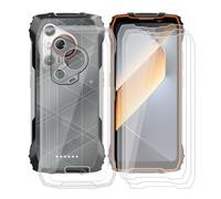 KJYFOANI Coque + 3 Pièces Verre Trempé Protection écran pour Blackview BL7000, Transparente Ultra Mince Souple Silicone TPU Case Antichoc Etui Housse pour Blackview BL7000 (6.78") - Transparent