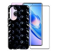 KJYFOANI Coque pour Blackview A200 Pro (6.67"), avec [1 x Protecteur D'écran en Verre Trempé], Noir Mince Antichoc Souple Silicone Case, pour Blackview A200 Pro Housse Etui - XT24