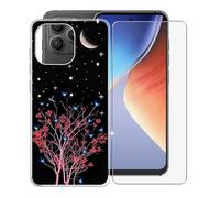 KJYFOANI Coque pour Blackview A96, Transparente Souple TPU Cover et Verre Trempé écran Protecteur, Antichoc Silicone Housse Etui, Verre Trempé pour Blackview A96 (6.50") - Miracle