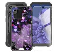 KJYFOANI Coque pour Blackview BV5300 Plus (6.1"), avec [1 x Protecteur D'écran en Verre Trempé], Noir Mince Antichoc Souple Silicone Case, pour Blackview BV5300 Plus Housse Etui - XV16