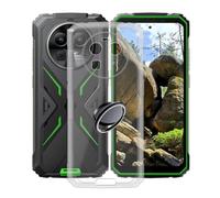 KJYFOANI Coque pour Blackview BV8100, Transparent Souple Silicone Case Anti-Rayures Etui + [Bumper avec Anneau de Support ], Protection Housse pour Blackview BV8100 (6.50") - Limpide