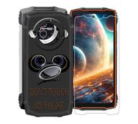 KJYFOANI Coque pour Blackview BV8200 (6.50") et 1 Pièces Verre trempé écran Film Protecteur, Noir Ultra Fine Souple Silicone TPU Étui + Anneau de Support pour Blackview BV8200 - Don't Touch