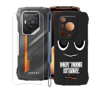 KJYFOANI Coque pour Blackview Oscal Pilot 3 (6.78") Housse Noir et 1 Pièces Verre trempé écran Film Protecteur, Ultra Fine Anti-Rayures Case Souple Silicone TPU Étui -Ne me Touche U