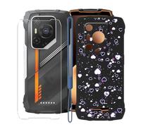 KJYFOANI Coque pour Blackview Oscal Pilot 3 (6.78") Housse Noir et 1 Pièces Verre trempé écran Film Protecteur, Ultra Fine Anti-Rayures Case Souple Silicone TPU Étui -Joie d'amour