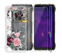 KJYFOANI Coque pour Blackview Oscal Pilot 6(6.78") Transparent+Verre-YQ12