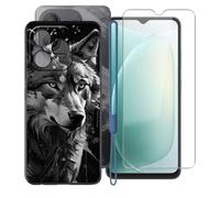 KJYFOANI Coque pour Blackview Wave 9C (6.56") Housse Noir et 1 Pièces Verre trempé écran Film Protecteur, Ultra Fine Anti-Rayures Case Souple Silicone TPU Étui -W11