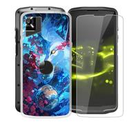 KJYFOANI Coque pour Crosscall Core M6 (5.99") + 1 Pièce Verre trempé Protecteur écran, Transparente Caes Souple Silicone Bumper Housse - Antichoc Etui pour - Le Loup de l'espace