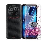 KJYFOANI Coque pour Doogee DK10, Transparent Souple Silicone Case Anti-Rayures Housse + [Bumper avec Anneau de Support ], Protection Etui pour Doogee DK10 (6.67") - Amour Rose