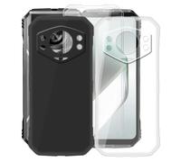 KJYFOANI Coque pour Doogee S Cyber Pro (6.58"), Noir + Claire Étui de Protection et 2 Pièces Verre trempé écran Film Protecteur, Ultra Mince Souple Silicone TPU Case Bumper Housse - [2 Pièces]