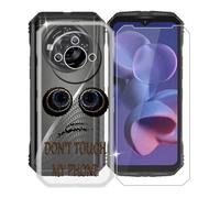 KJYFOANI Coque pour Doogee S118 Pro (6.58") + 1 Pièce Verre trempé Protecteur écran, Transparente Souple Silicone Bumper Housse - Antichoc Etui pour Doogee S118 Pro - Don't Touch