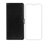 KJYFOANI Coque pour Doogee S118 Pro (6.58"), Verre Trempé Protecteur Ecran, Fonction Stand à Rabat Porte-Monnaie Cover et Flip Silicone Housse Etui pour Doogee S118 Pro - Black