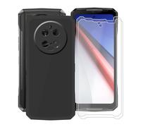 KJYFOANI Coque pour Doogee V40 (6.78"), Noir Étui de Protection avec 2 Pièces Verre trempé écran Film Protecteur, Ultra Mince Souple Silicone TPU Case Bumper Housse - Simple